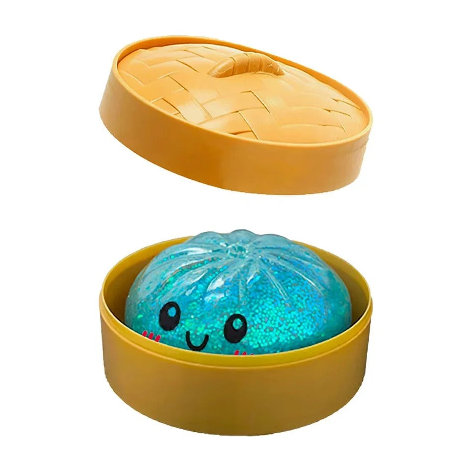 Aqua Blue Squishy Glitter Dumpling